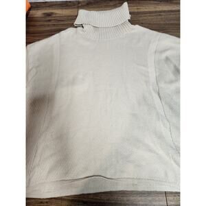 Womens Beautiful Eddie Bauer Cream Fringed Sweater Cape Size Xs